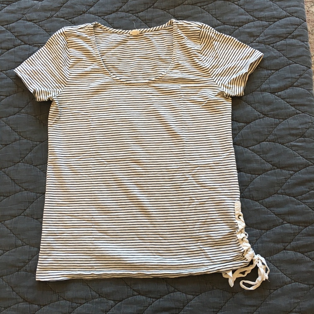 J. Crew Striped scoop neck tee